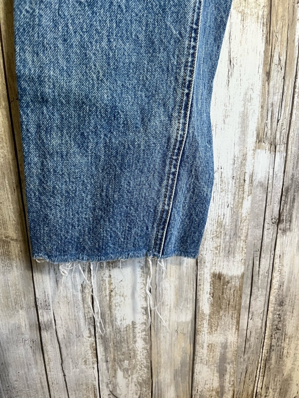 GRLFRND Karolina High Rise Straight Crop Jeans La Playa Raw Hem Size 27 - Picture 5 of 11